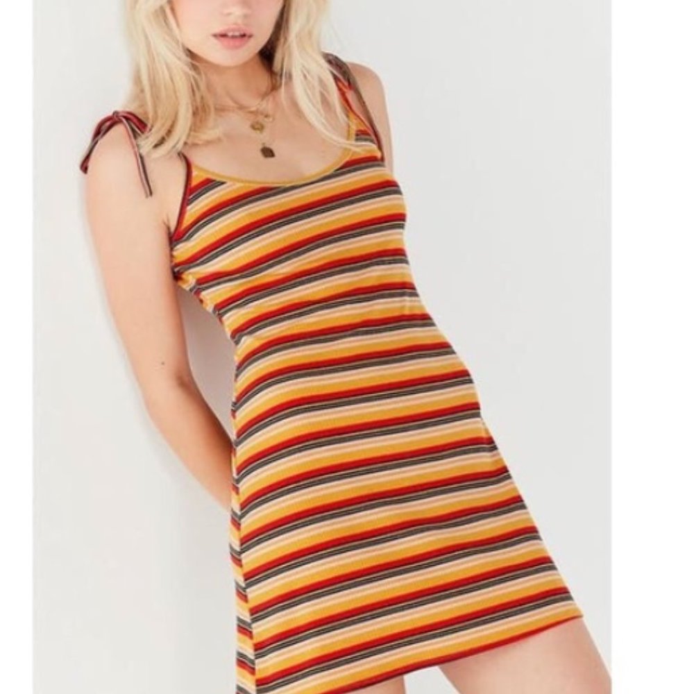 Urban Outfitters Maddie Tie-Strap Striped Dress